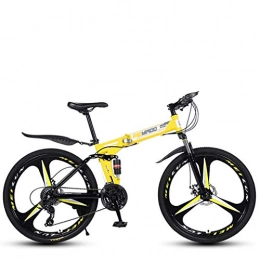 ZTBXQ vélo ZTBXQ Fitness Sports Extérieur Pliage Vitesse Variable 26 Pouces VTT Léger Cadre en Acier à Haute teneur en Carbone Vélos Double Frein à Disque Vélo 21-24-27 Vitesses Jaune 21 Vitesses