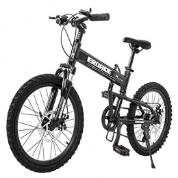 ZY vélo ZY Enfants Pliant de vlo de Montagne, 20 Pouces 6 Vitesses Frein Disque Poids lger Vlo Pliant, Cadre en Alliage d'aluminium Pliable vlo LOLDF1 (Color : Black)