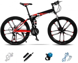 ZY vélo ZY Vlo Pliant lger VTT Vlo, Pliable Ville de Banlieue Vlos, 7 Vitesse Hommes Femmes Vlo vlo, Vlo avec Double Frein Disque 5-27 (Couleur: Rouge, Taille: 24 ) LOLDF1