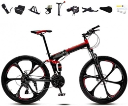 ZY Vélos de montagne pliant ZY Vlos 24-26 Pouces VTT Vlo, Unisexe Pliable vlo de Banlieue, 30 Vitesses vlo Pliable vlo, Double Frein Disque / Rouge / B Roue / 26 5-25 LOLDF1