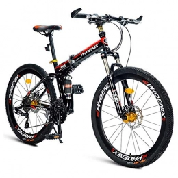 ZY vélo ZY VTT Pliant, 21 Vitesses Double Suspension de vlo Alpine, Double Frein Disque Haute teneur en Carbone Cadre en Acier Bikes Anti-Slip, Femmes d'enfants Hommes vlo LOLDF1 (Color : Black)