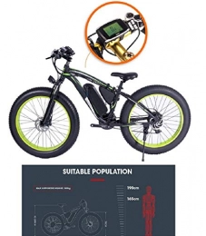 AQWWHY Vélos de montagne électriques AQWWHY 500W électrique VTT 26 '' Fat Tire E-Bike 48V 10Ah Plage Cruiser Hommes Sport VTT Suspension Fourche hydraulique Freins à Disque 21 Vitesses