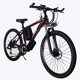 CHCH Vélos de montagne électriques CHCH Vlo lectrique, 26"Montagne vlo lectrique 36V-48V Batterie au Lithium Super lger en Alliage de magnsium Shimano 21 Vitesse de Frein Disque, Black, 48V30~35KM