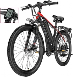 Clothes Vélos de montagne électriques Commuter City Road Bike, VTT électrique avec siège arrière, 400W moteur 26" adulte imperméable vélo électrique avec amovible 48V 12.8AH Batterie Lithium-Ion 21 à deux vitesses Freins à disque , Unisexe