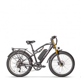 cysum Vélos de montagne électriques cysum M900 Vélos électriques pour Hommes, vélos électriques Fat Tire 26 Pouces, vélos de Montagne avec Batterie Li-Removable 48V 17Ah e-Bike, (Noir et Blanc)