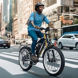 RICH BIT vélo Expédition Depuis La France, Fat Bike électrique, VTT électrique Homme, Vélo électrique Montagne Tout Terrain, 26*4.0" Vélo électrique Adulte, Double Amortisseurs, Le Kilométrage 85km (White)