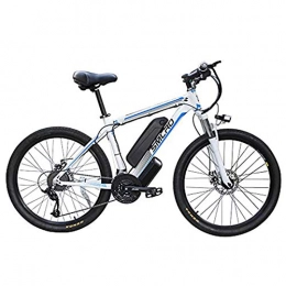 Hyuhome vélo Hyuhome Vélos électriques pour Adultes, 360W en Alliage d'aluminium Ebike vélos Amovible 48V / 10Ah Lithium-ION Rechargeable VTT / Commute Ebike, White Blue