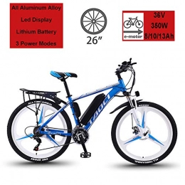 Hyuhome vélo Hyuhome Vélos électriques pour Adultes, en Alliage de magnésium eBikes Vélos Tout Terrain, 26" 36V 350W 13Ah Amovible au Lithium-ION pour Hommes Montagne Ebike, Bleu, 10Ah65Km