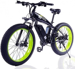 RDJM Vélos de montagne électriques RDJM Vélo Électrique en Montagne Adulte Fat Tire vélo électrique, avec Grande Amovible Capacité Lithium-ION (48V 500W) 27 Speed ​​Gear et Trois Modes de Travail (Color : Black Green)