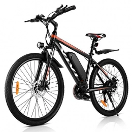 Vivi Vélos de montagne électriques VIVI 26"VTT électrique 250W 36V 10.4Ah Batterie Amovible vélo de Banlieue 25MPH 21 Vitesses Engrenages Adulte e-Bike (Orange)