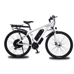 Bewinch Vélos de montagne électriques Vélo De Montagne Électrique 29"E-VTT 1000W avec Batterie Lithium-ION Amovible 48V 13A pour Hommes, Vitesses 21 Vitesses, Freins À Disque Double, Blanc, 29 inch