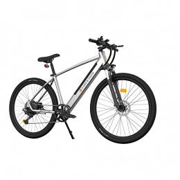 ADO Vélos de montagne électriques Vélo Electrique ADO D30, VTT Électrique d'assistance à la pédale, Shimano 11, Écran LCD et LED Luci, 10.4Ah, 25 km / h, 250W, E-Bike pour Ville / Plage / Neige, Blanc