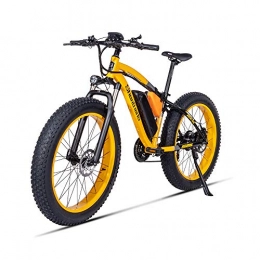 GUNAI vélo Vélo électrique, Vélo de Montagne 500W 48V 17AH Batterie au Lithium 26 Pouces Grand Pneu Frein à Disque Intelligent à 21 Vitesses (Jaune)