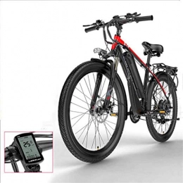 WJSWD vélo WJSWD Vélo électrique de montagne de 66 cm, cadre en alliage d'aluminium, vitesse variable, 48 V 400 W, pour adultes, sports en plein air, vélo de plage, cruiser pour adultes (couleur : rouge)