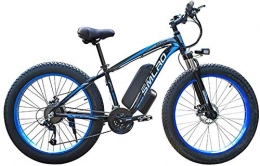 WJSWD vélo WJSWD Vélo électrique de neige de 66 cm, 48 V, 1000 W, fourche de suspension en alliage d'aluminium, 21 vitesses, vélo de sport pour adultes, batterie au lithium, pour adultes (couleur : bleu)