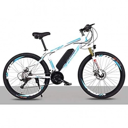 WXX Vélos de montagne électriques WXX 26 Pouces Double Frein Disque Vitesse Variable lectrique Vlo avec Amovible Au Lithium-ION De Grande Capacit (36V 250W 8AH) Hors Route d'une Bicyclette Assiste, White Blue, 21b