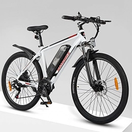 ZWJABYY vélo ZWJABYY Velo Electrique 26 Pouces, VéLo éLectrique LéGer Moteur 350W, éLectrique D'Assistance à La PéDale avec Batterie 36V / 10Ah, pour Adolescent Et Adultes Fat Bike Electrique, White