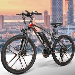 ZWJABYY vélo ZWJABYY VéLo ÉLectrique Adulte VéLo De Montagne 26 Pouces avec Moteur 350W, Batterie 48V / 8Ah Amovible, Shimano DéRailleurs 21 Vitesses, Vitesse Maximum 30Km / H Velo Electrique, Black